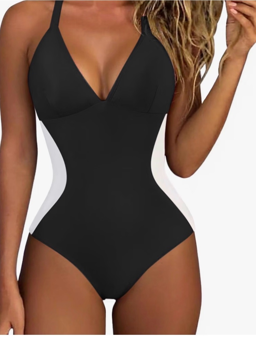 Women’s Black & White One-Piece Swimsuit